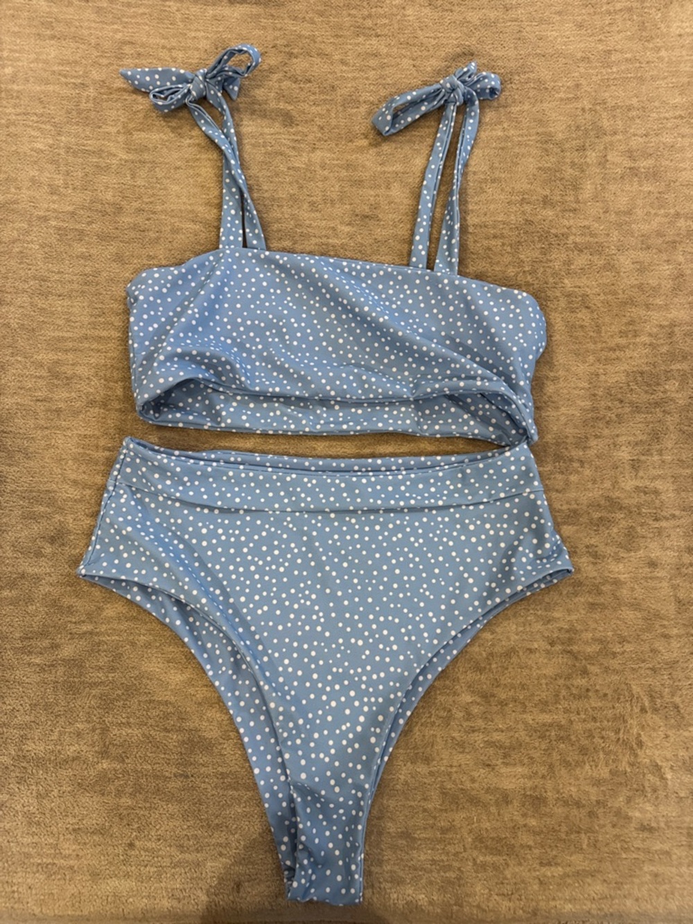 Blue Polka Dot Two-Piece Bikini Set